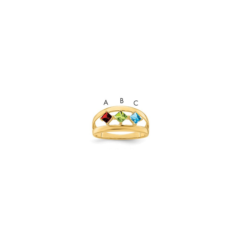 14k Synthetic Family Jewelry Ring