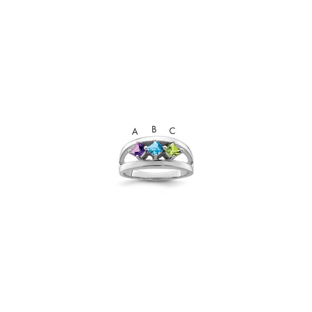 14k White Gold Genuine Family Jewelry Ring