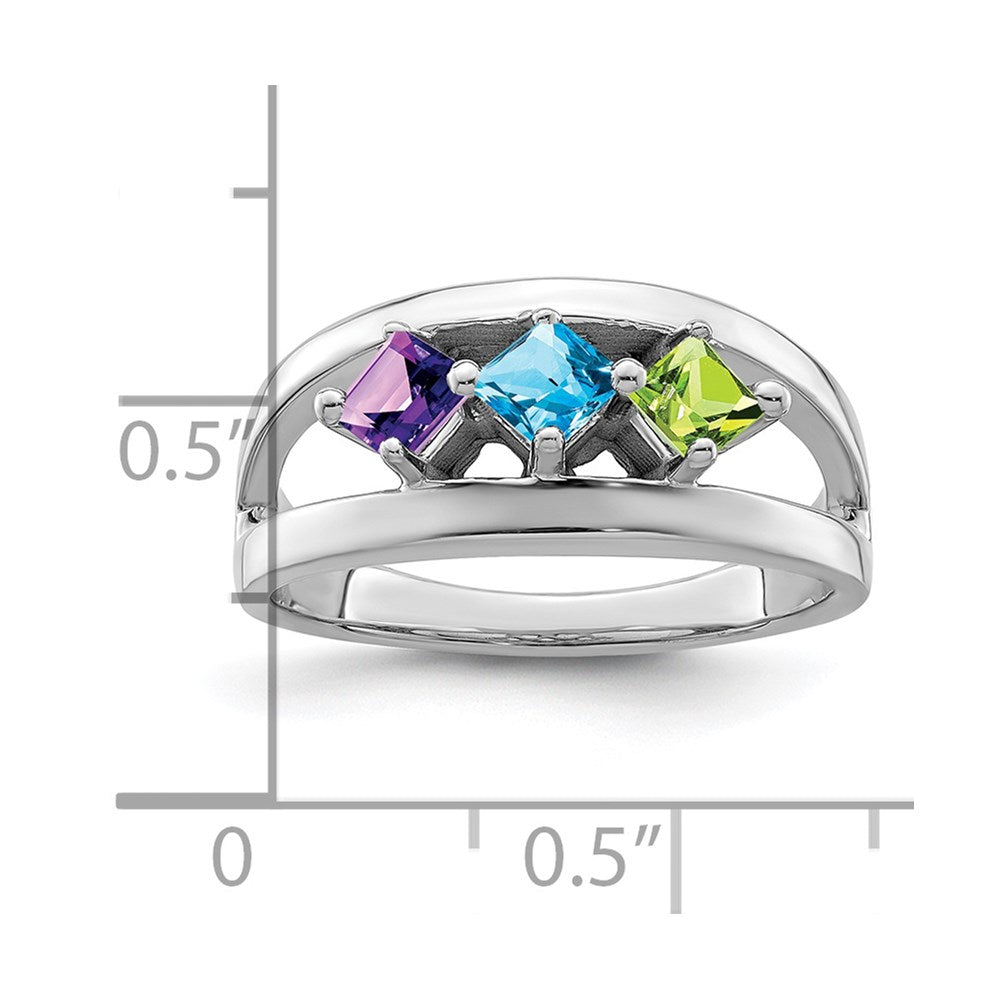 14k White Gold Genuine Family Jewelry Ring