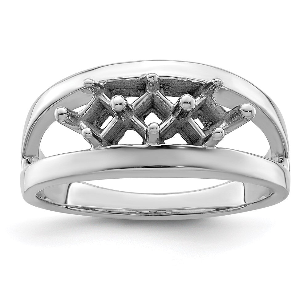 Sterling Silver Rhodium-plated Family Jewelry Mounting