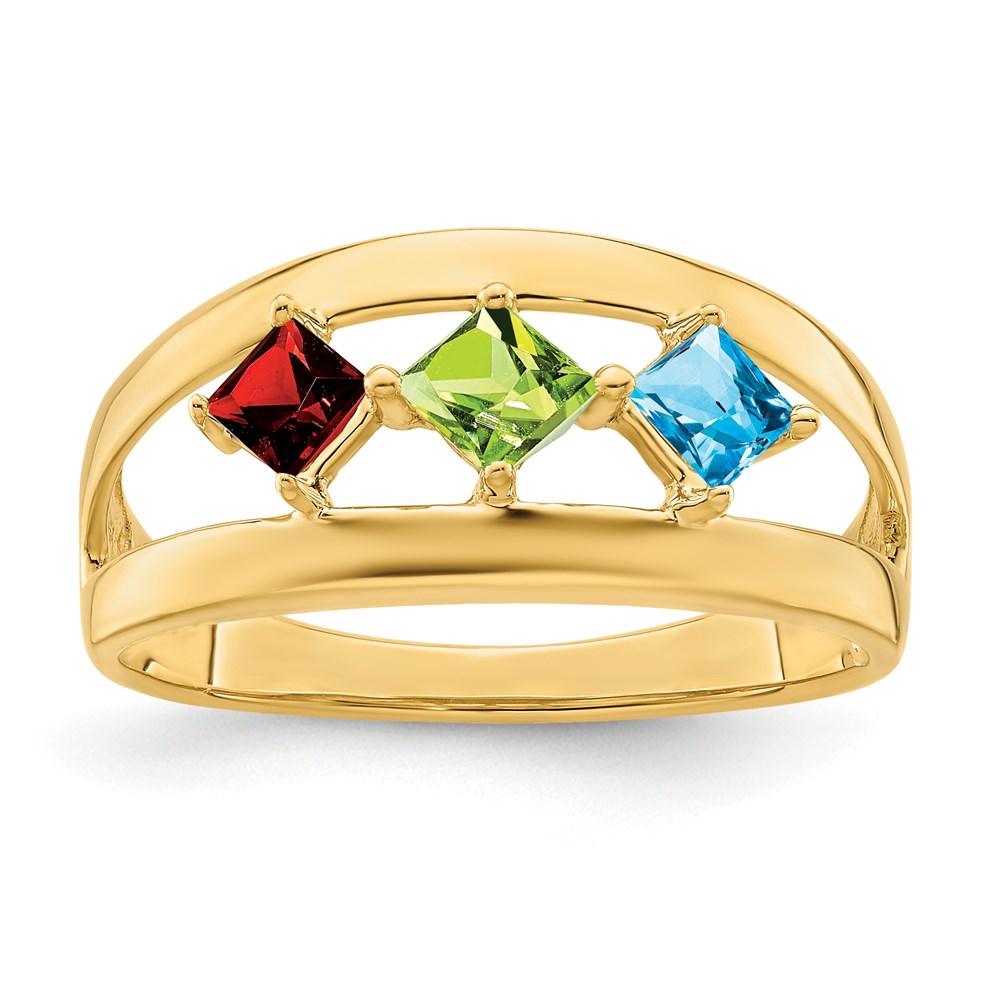 14k Synthetic Family Jewelry Ring
