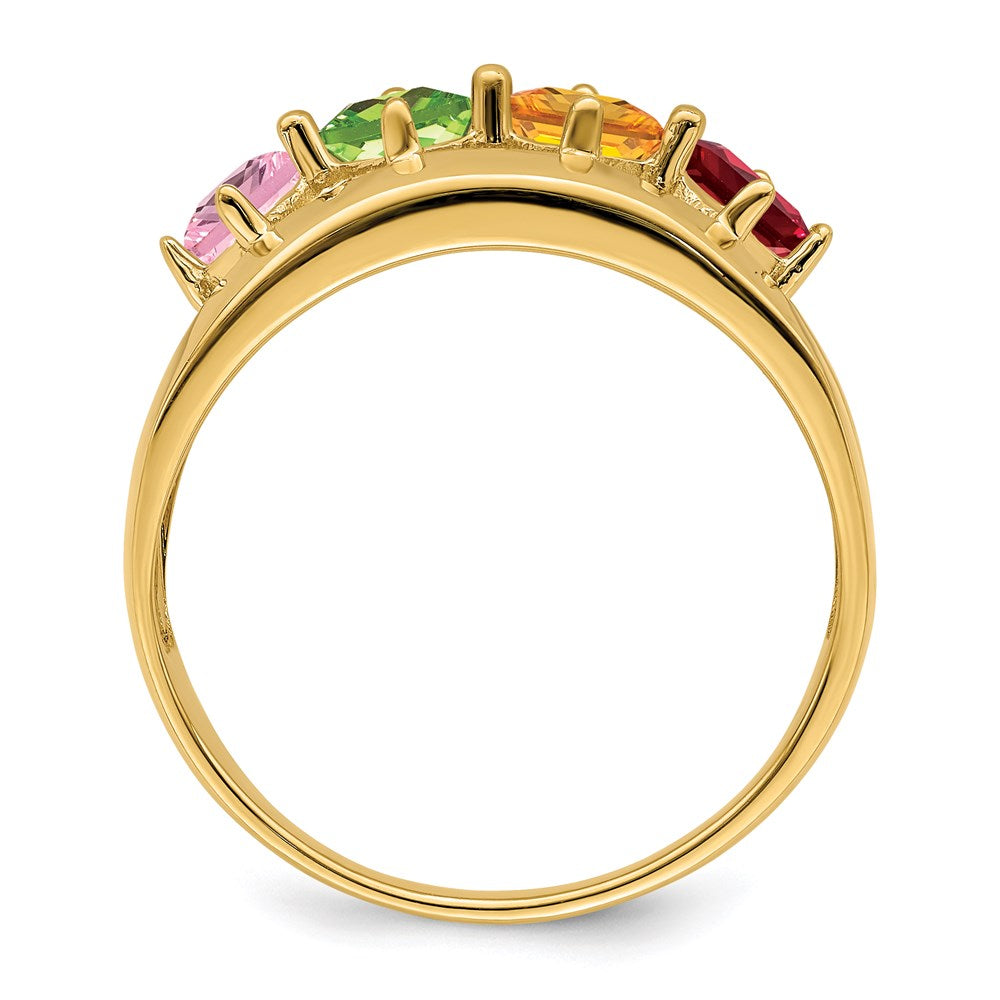 14k Synthetic Family Jewelry Ring