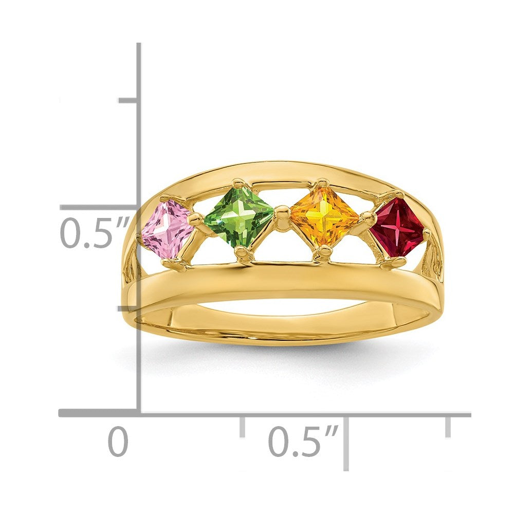 14k Synthetic Family Jewelry Ring