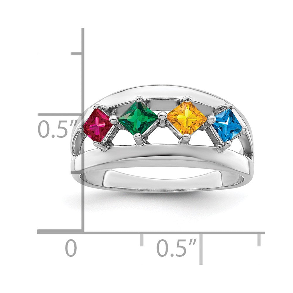 14k White Gold Genuine Family Jewelry Ring