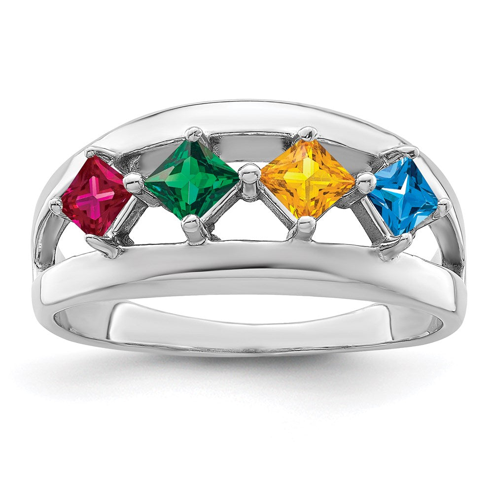 14k White Gold Genuine Family Jewelry Ring