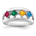 14k White Gold Genuine Family Jewelry Ring