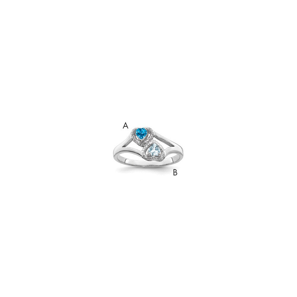 14k White Gold Synthetic Family Jewelry Ring