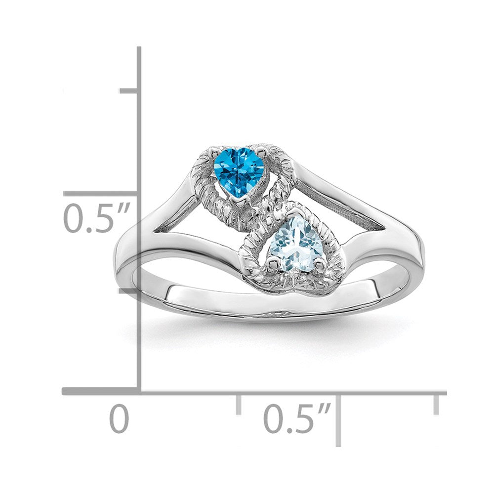 14k White Gold Synthetic Family Jewelry Ring