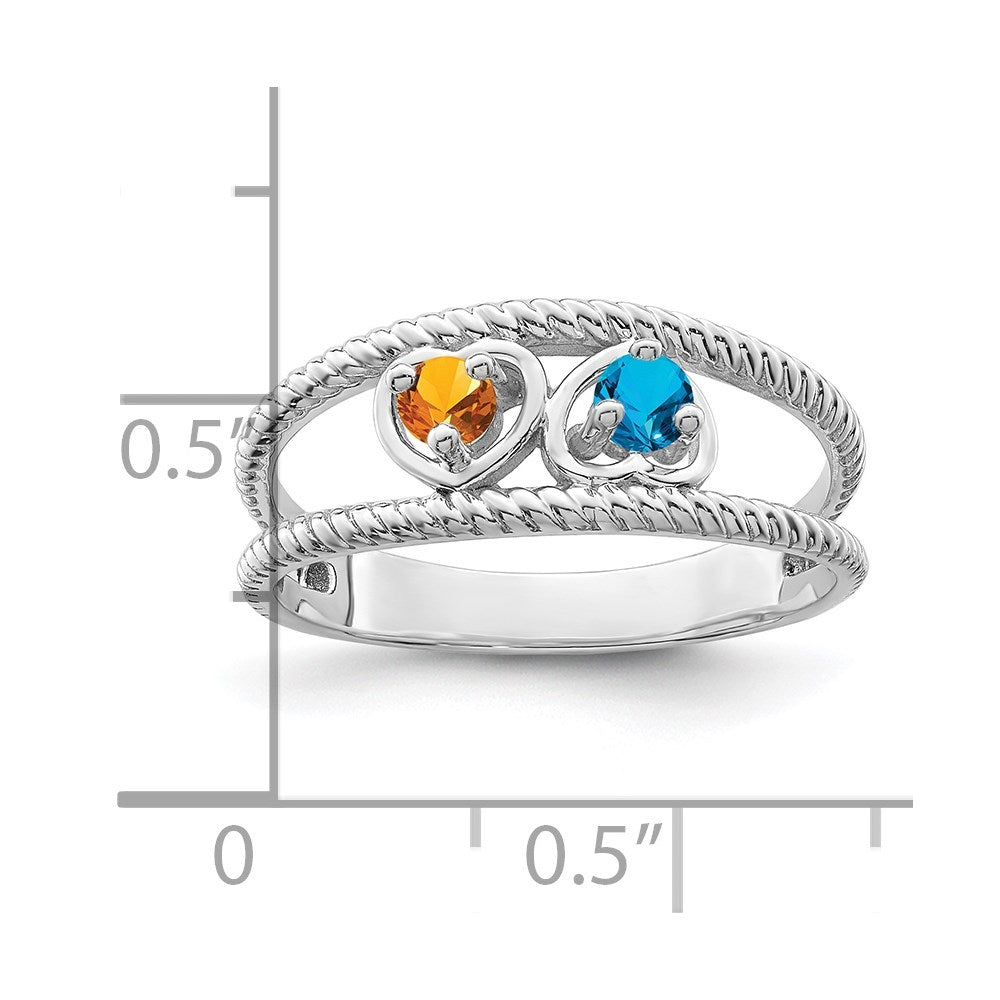 14k White Gold Genuine Family Jewelry Ring