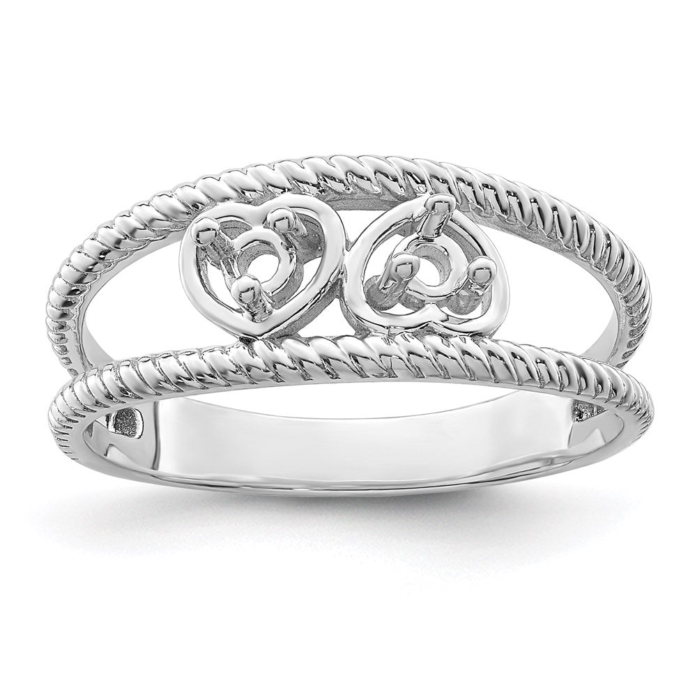 14k White Gold Synthetic Family Jewelry Ring