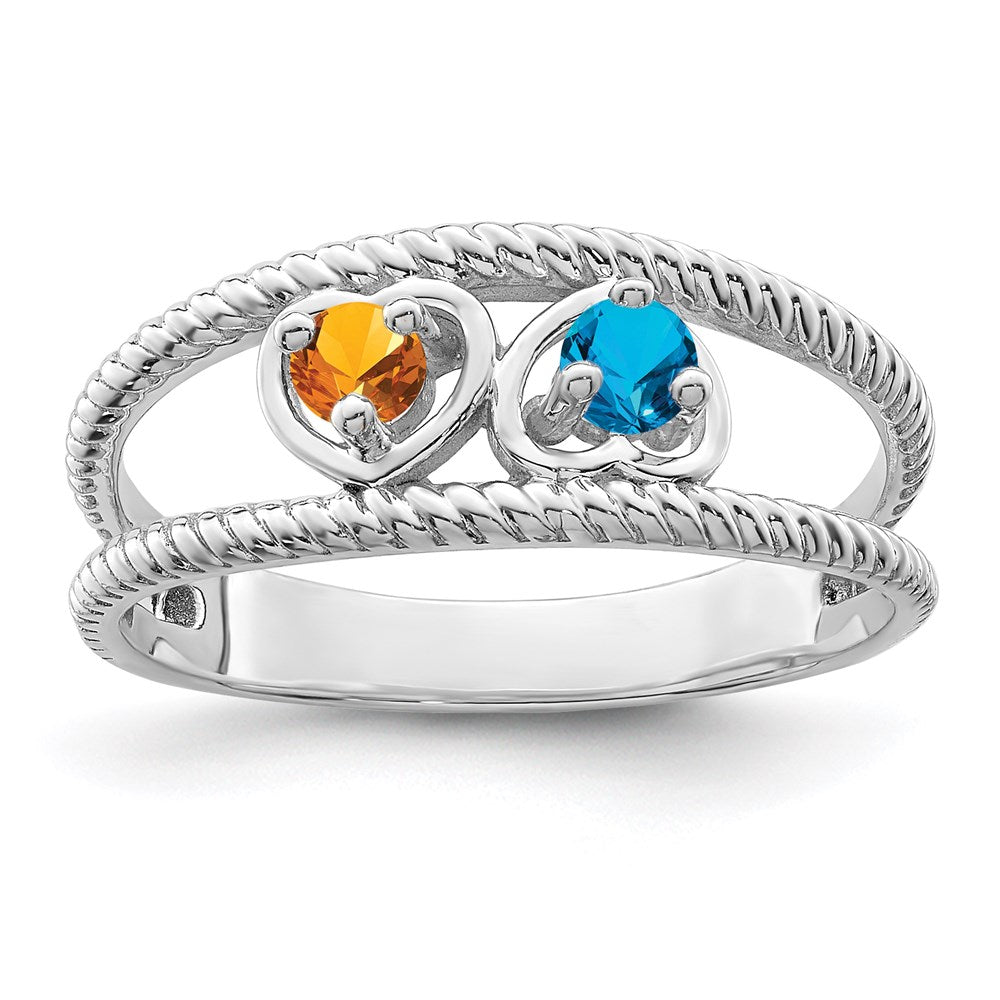 14k White Gold Genuine Family Jewelry Ring