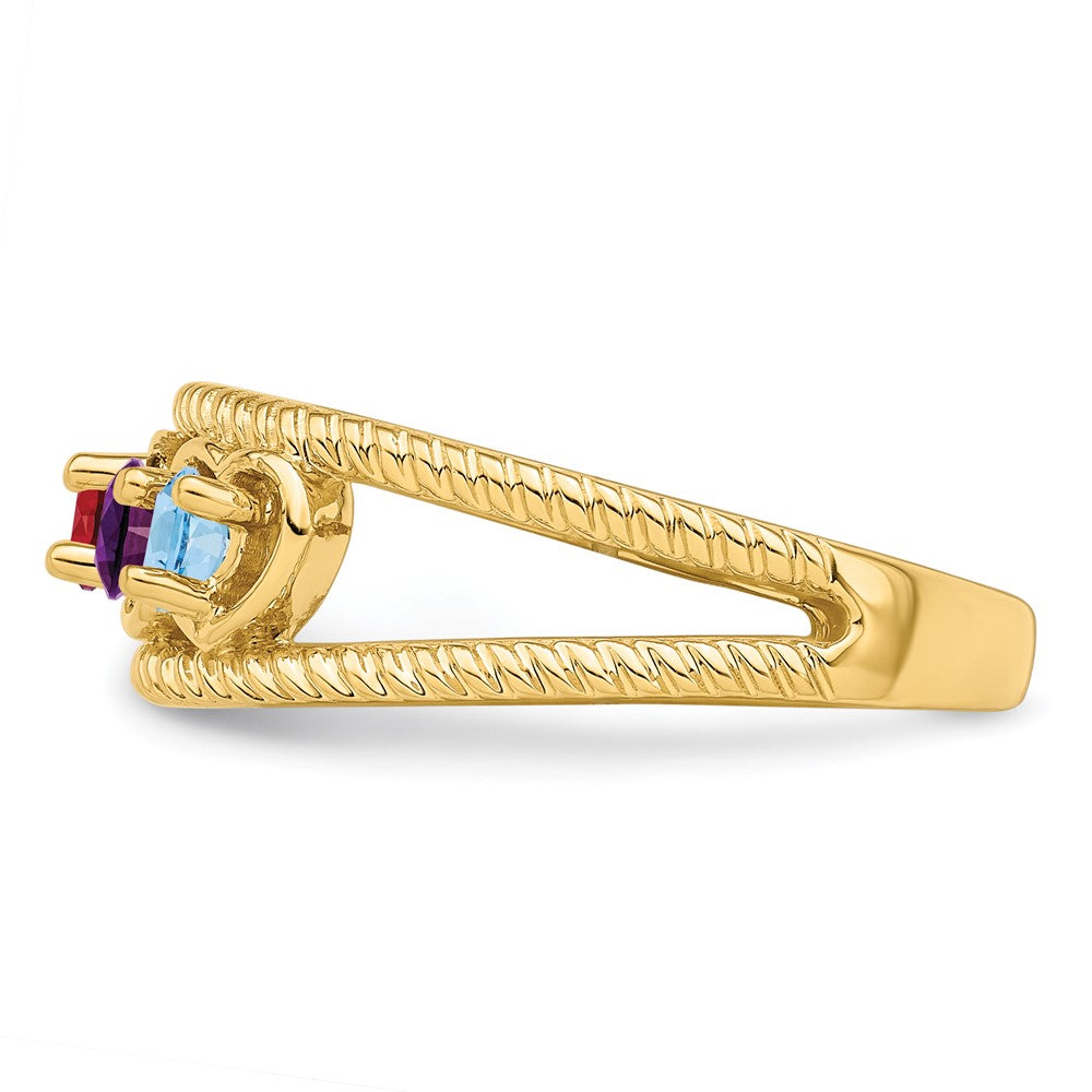 14k Synthetic Family Jewelry Ring