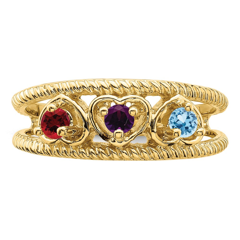 14k Synthetic Family Jewelry Ring