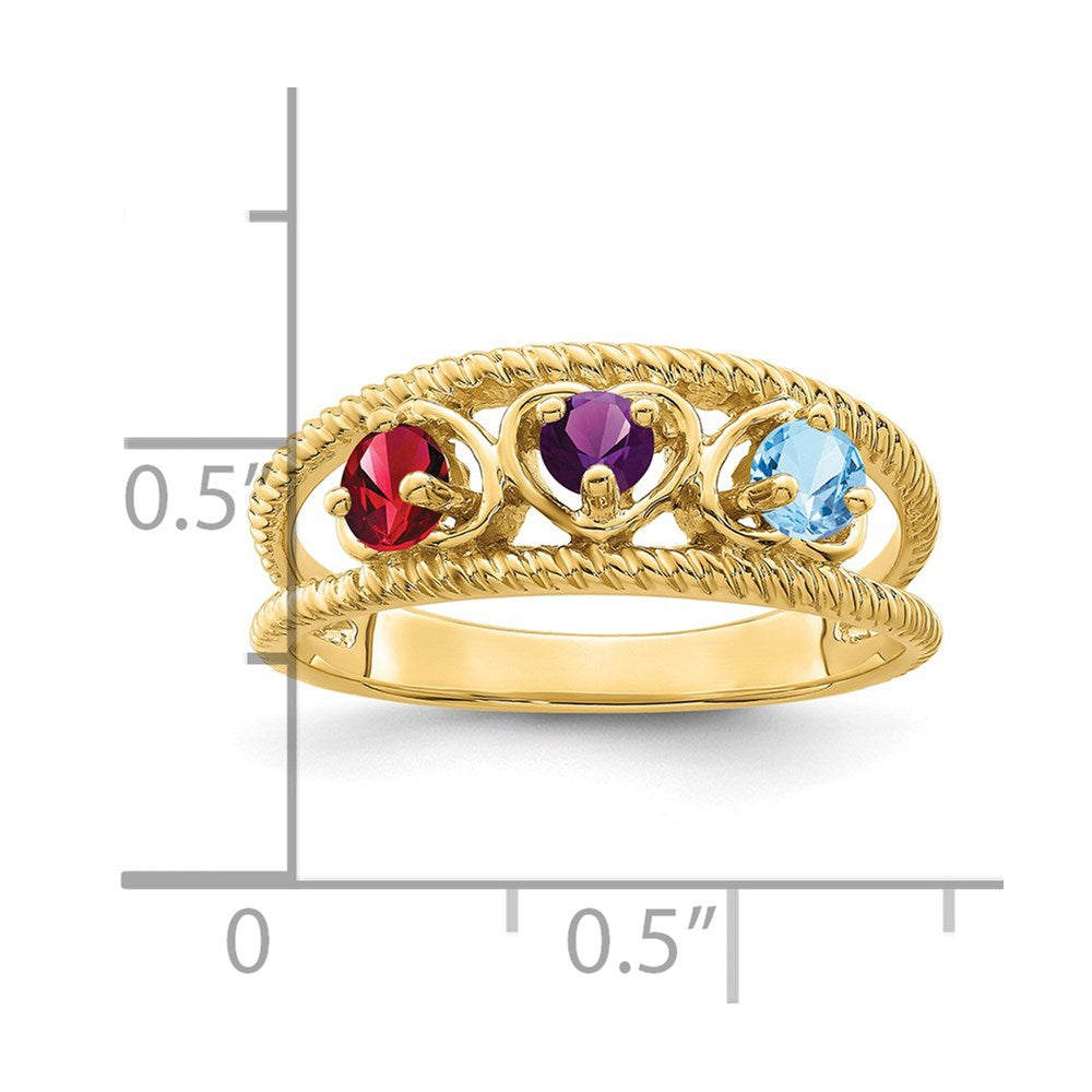 14k Synthetic Family Jewelry Ring