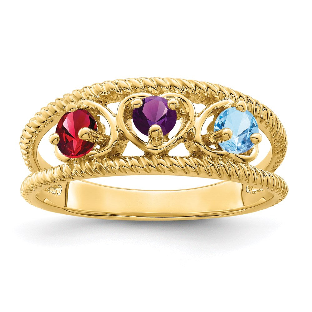 14k Synthetic Family Jewelry Ring