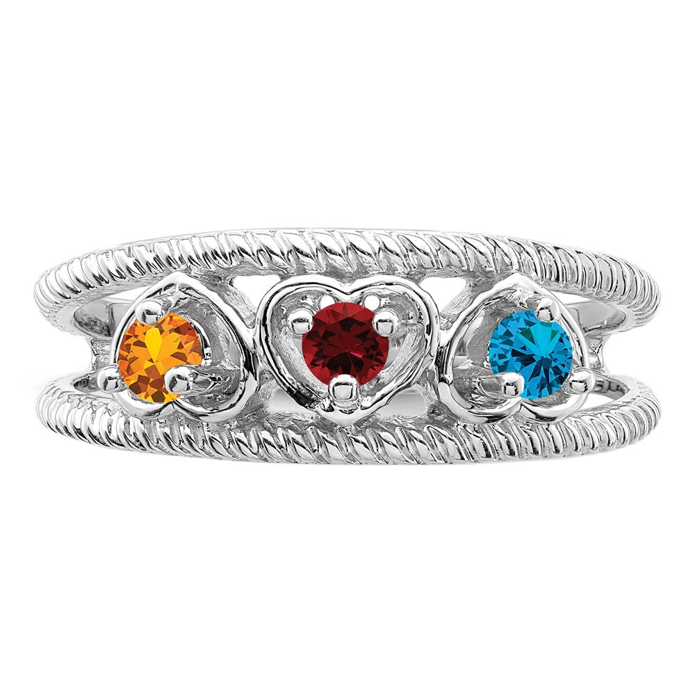 Sterling Silver Rhodium-plated Family Jewelry Mounting