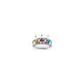 14k White Gold Synthetic Family Jewelry Ring