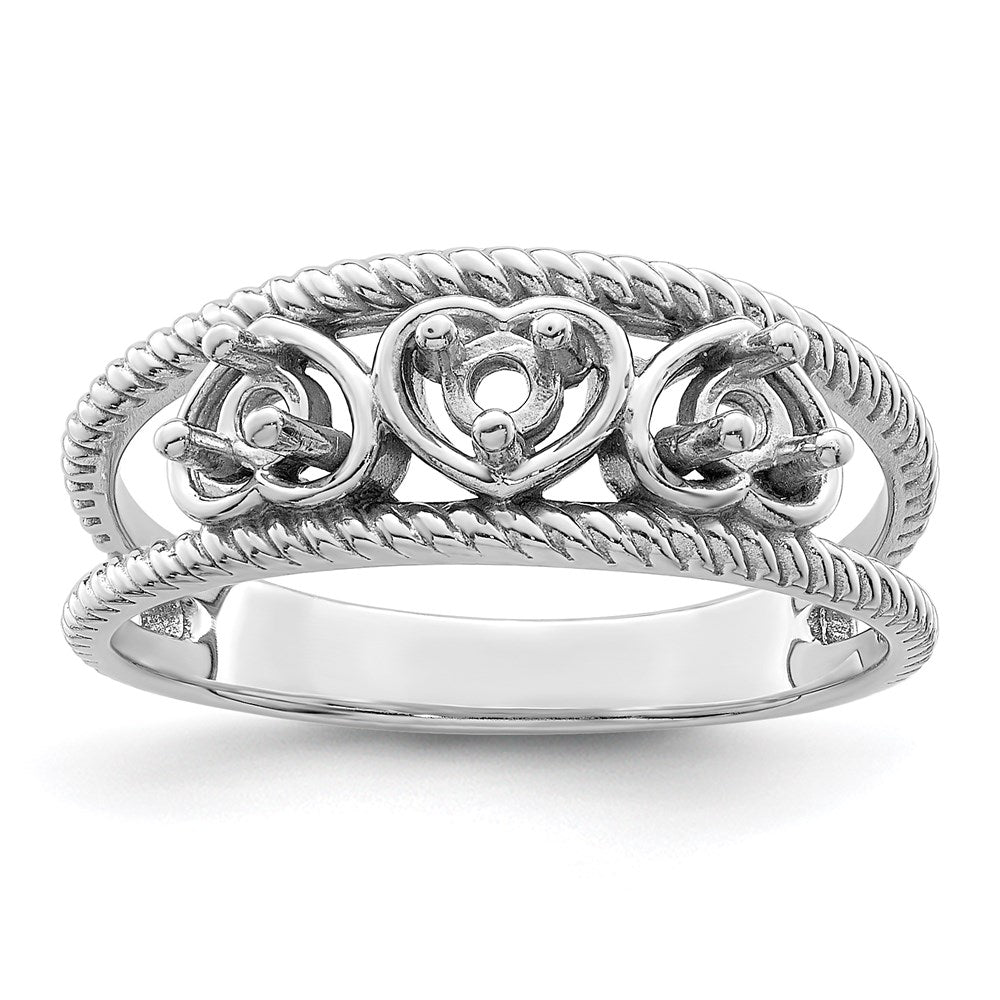 Sterling Silver Rhodium-plated Family Jewelry Mounting