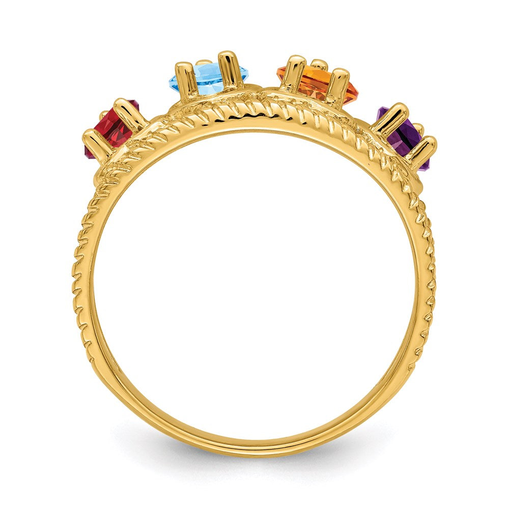 14k Synthetic Family Jewelry Ring