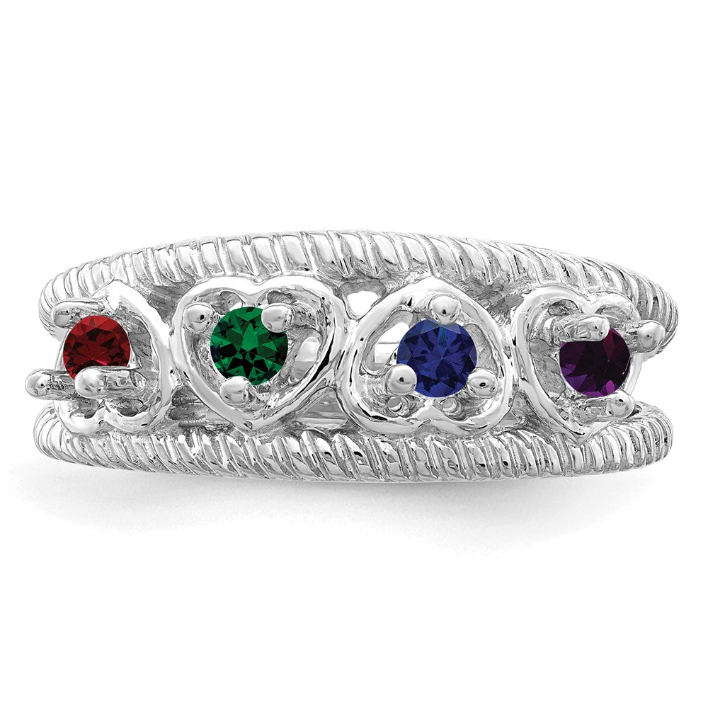 14k White Gold Genuine Family Jewelry Ring