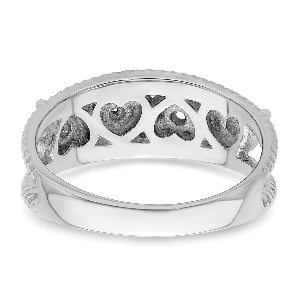 14k White Gold Synthetic Family Jewelry Ring