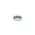 14k White Gold Synthetic Family Jewelry Ring