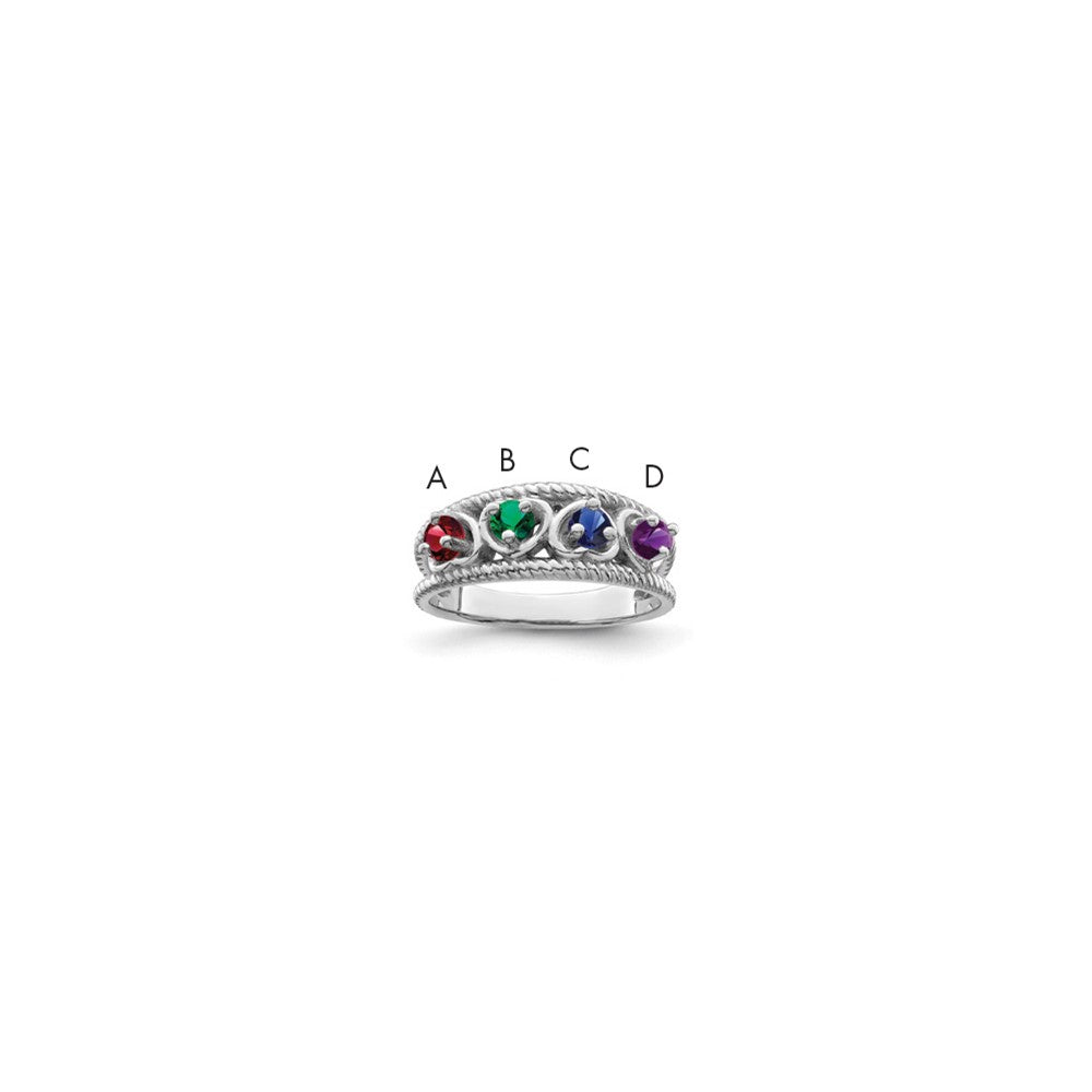 Sterling Silver Rhodium-plated Family Jewelry Mounting