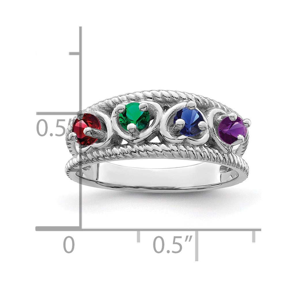 Sterling Silver Rhodium-plated Family Jewelry Mounting