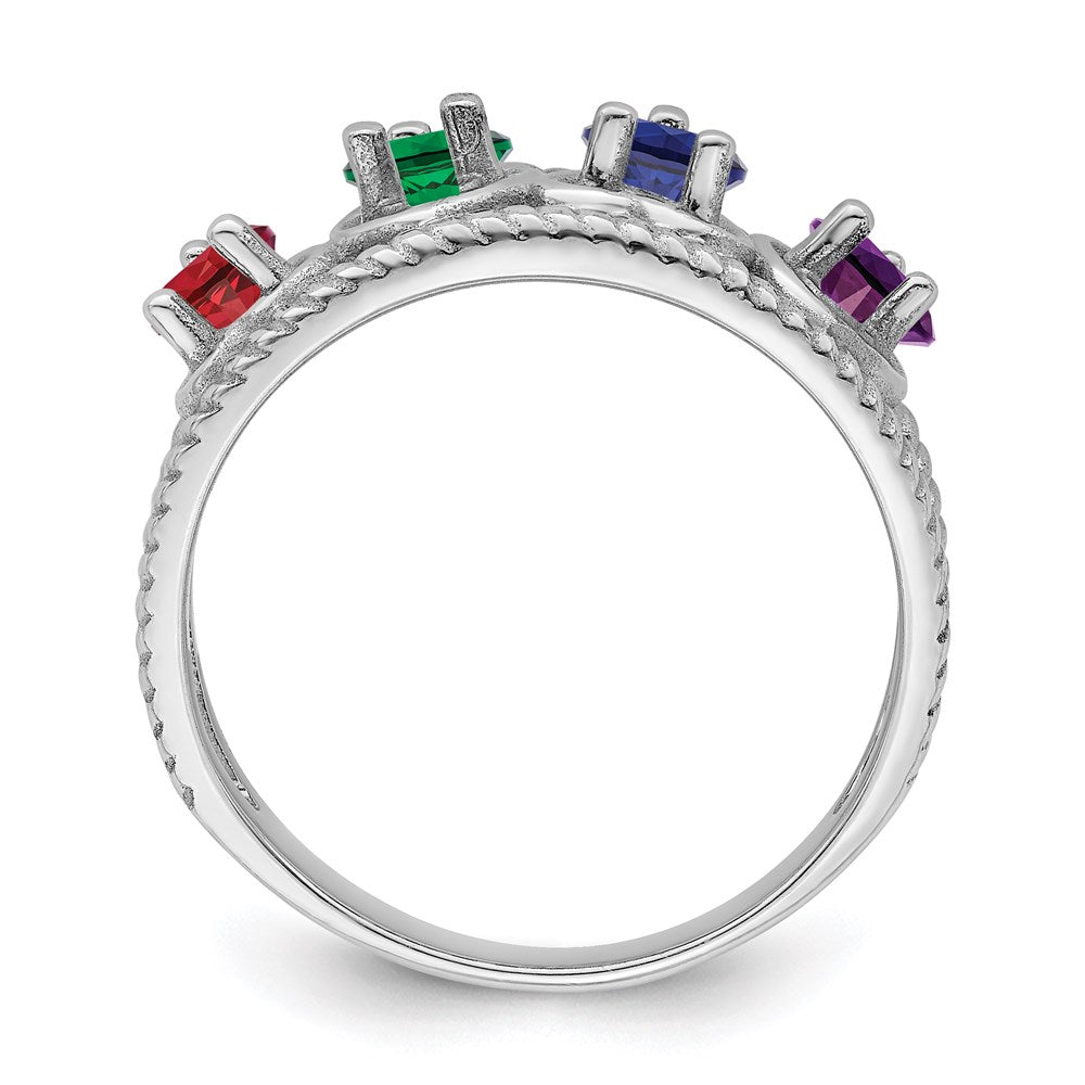 14k White Gold Genuine Family Jewelry Ring