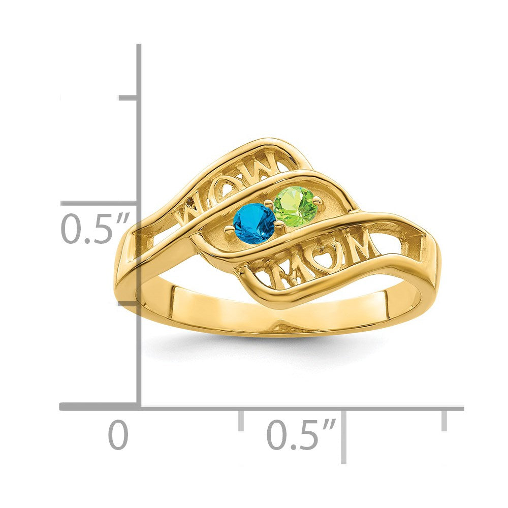 14k Synthetic Family Jewelry Ring