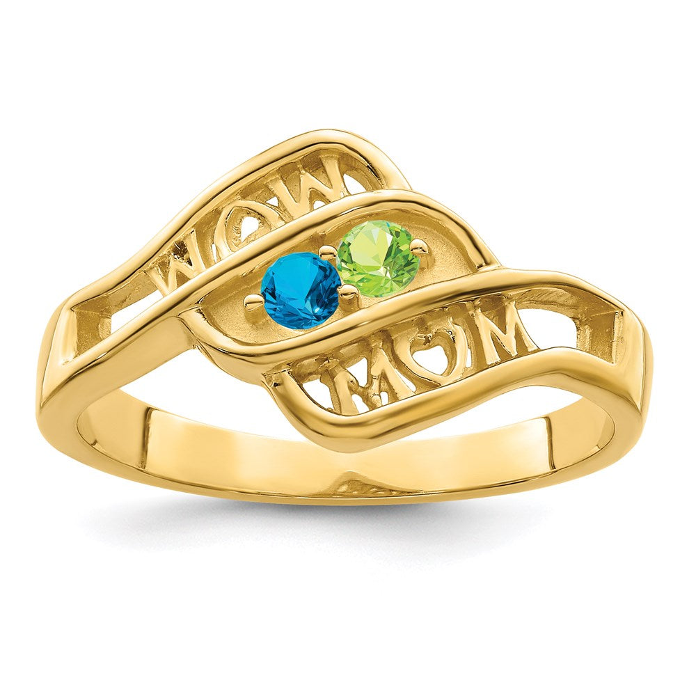 14k Synthetic Family Jewelry Ring