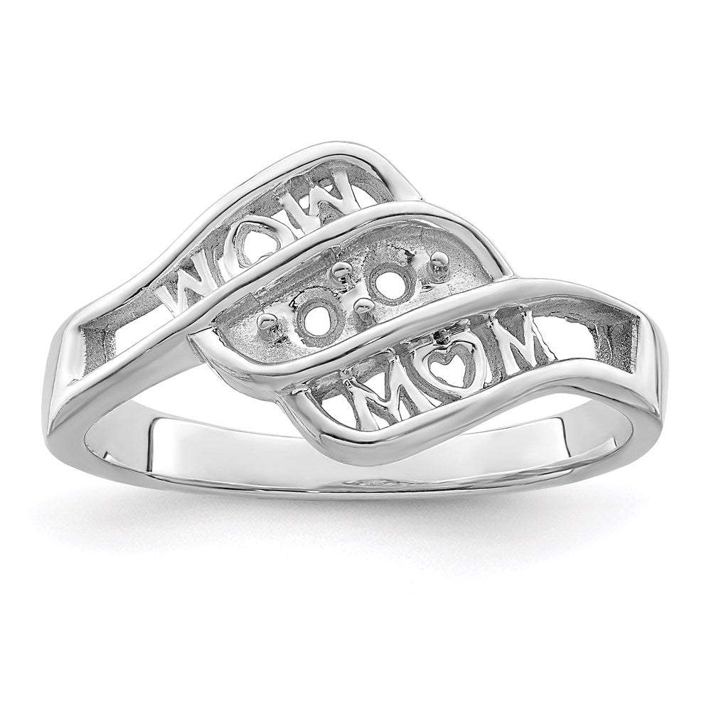 14k White Gold Synthetic Family Jewelry Ring