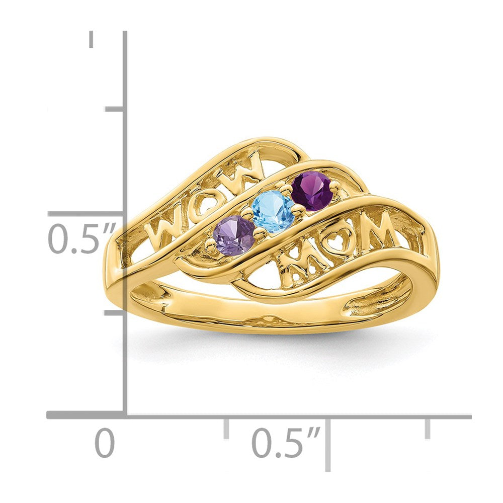 14k Synthetic Family Jewelry Ring