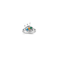 14k White Gold Genuine Family Jewelry Ring