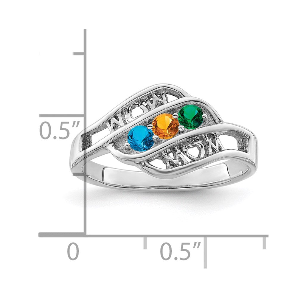 14k White Gold Genuine Family Jewelry Ring