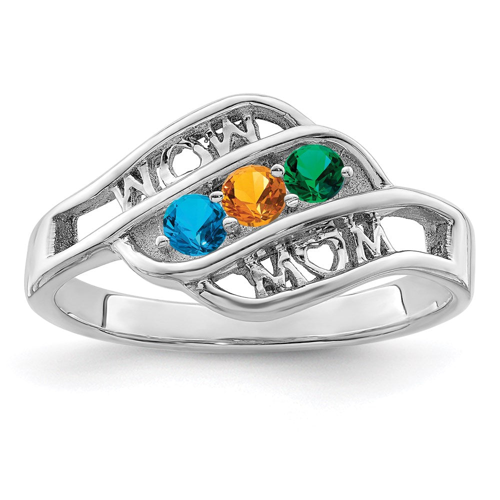 14k White Gold Genuine Family Jewelry Ring