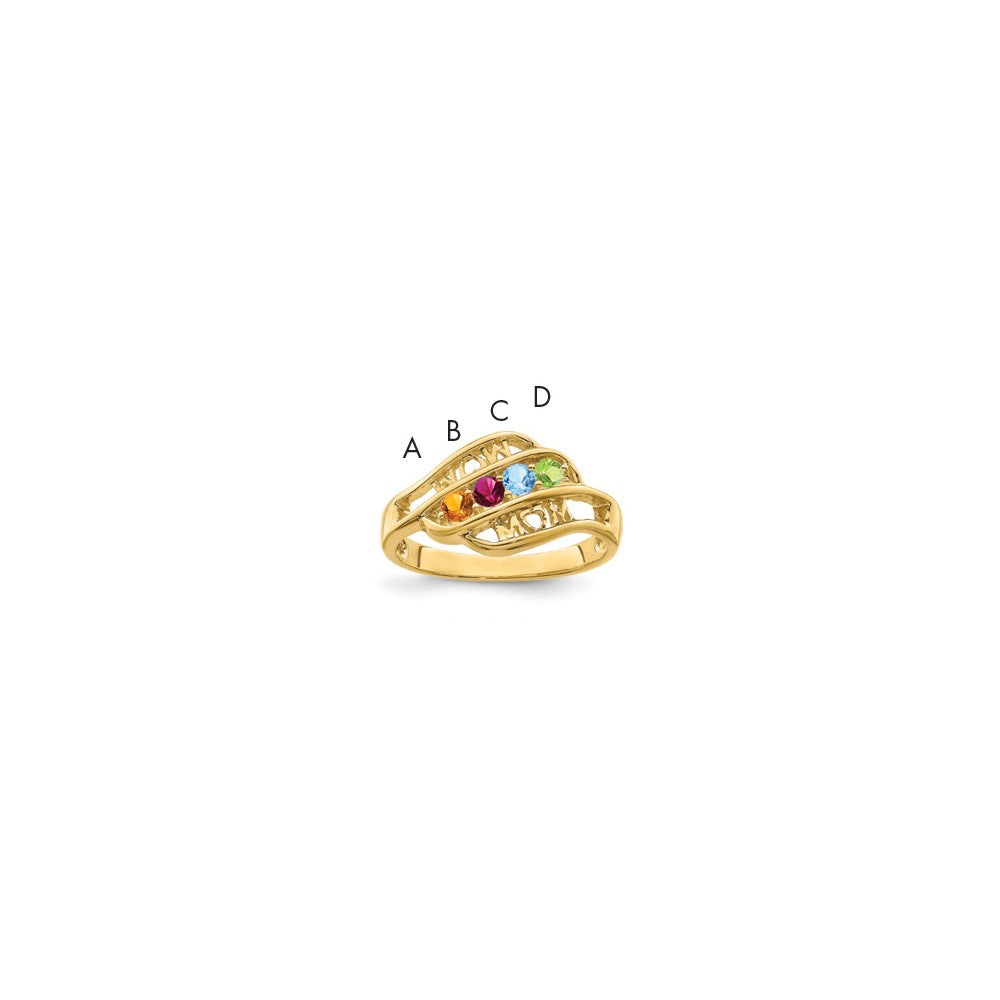 14k Synthetic Family Jewelry Ring