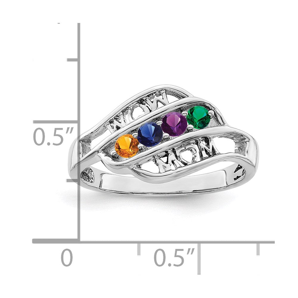Sterling Silver Rhodium-plated Family Jewelry Mounting