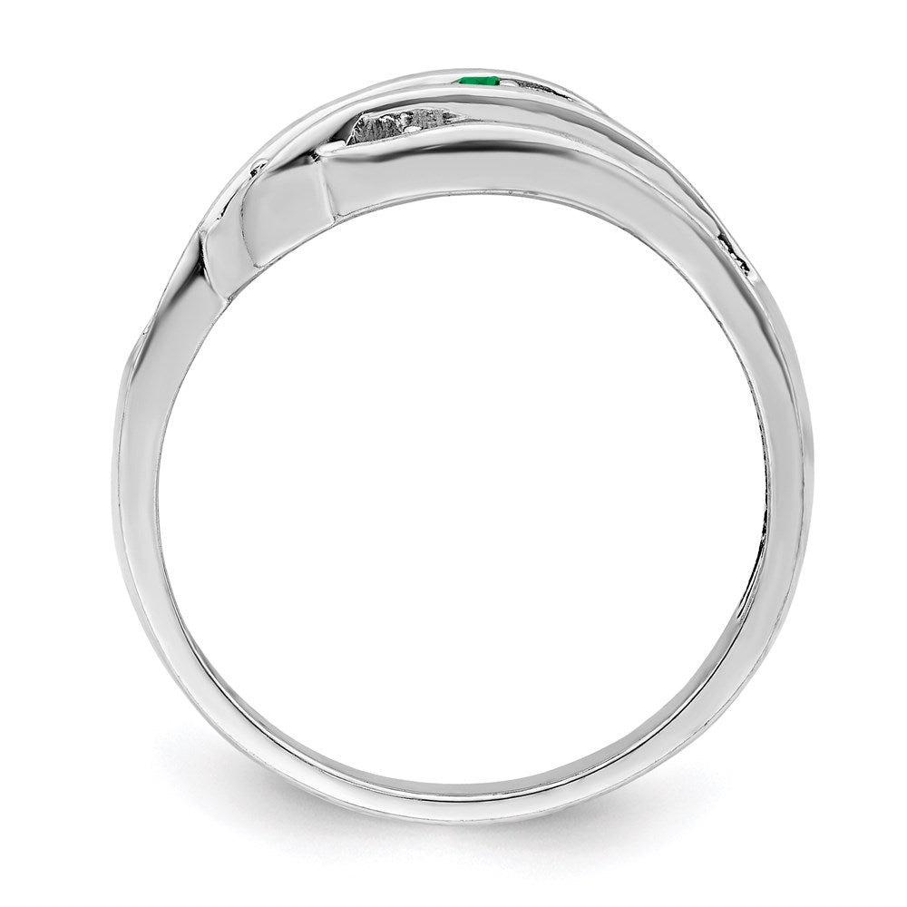 14k White Gold Synthetic Family Jewelry Ring