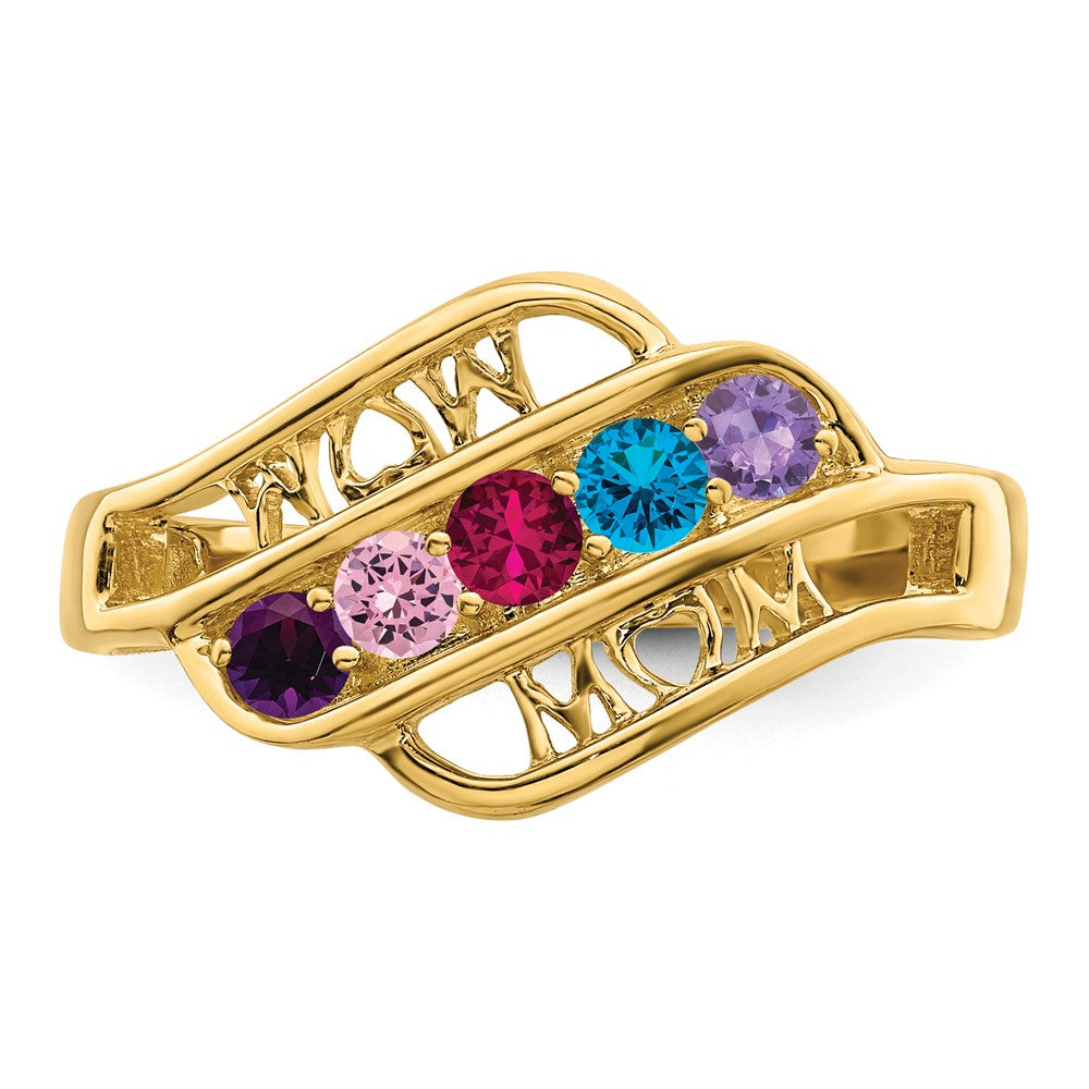 14k Synthetic Family Jewelry Ring