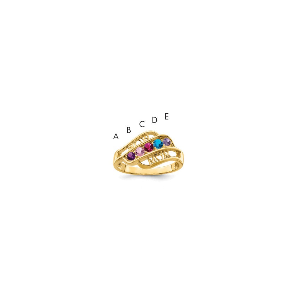 14k Synthetic Family Jewelry Ring