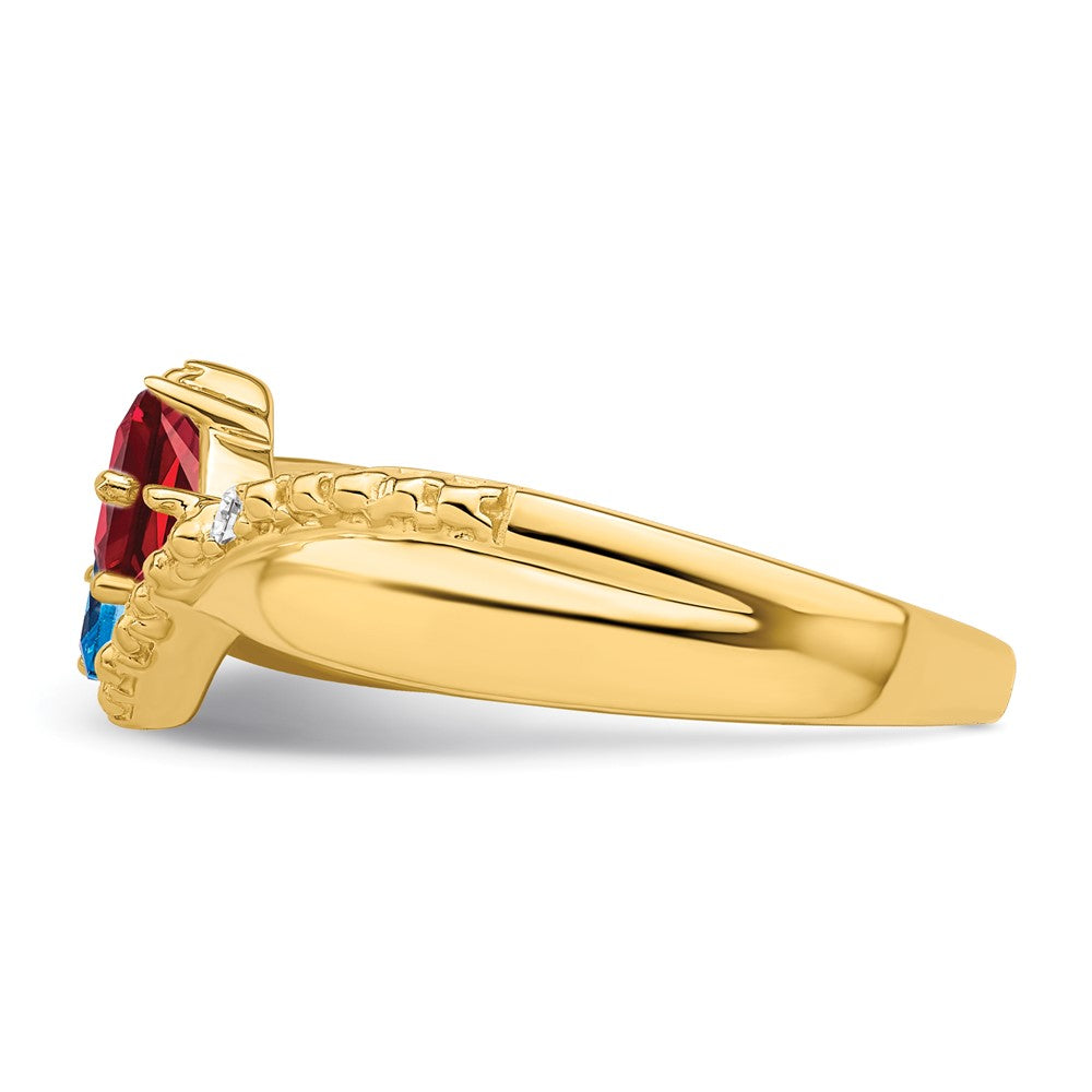 14k Synthetic Family Jewelry Ring