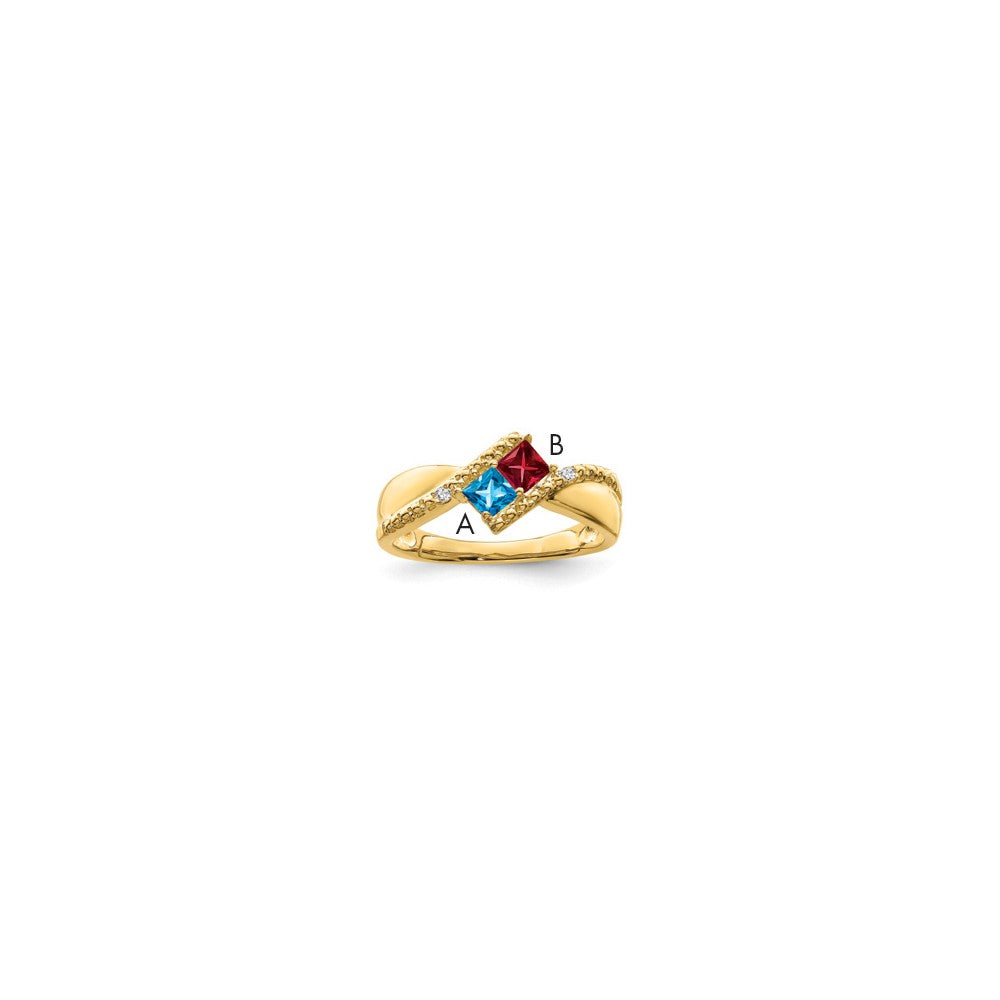 14k Synthetic Family Jewelry Ring