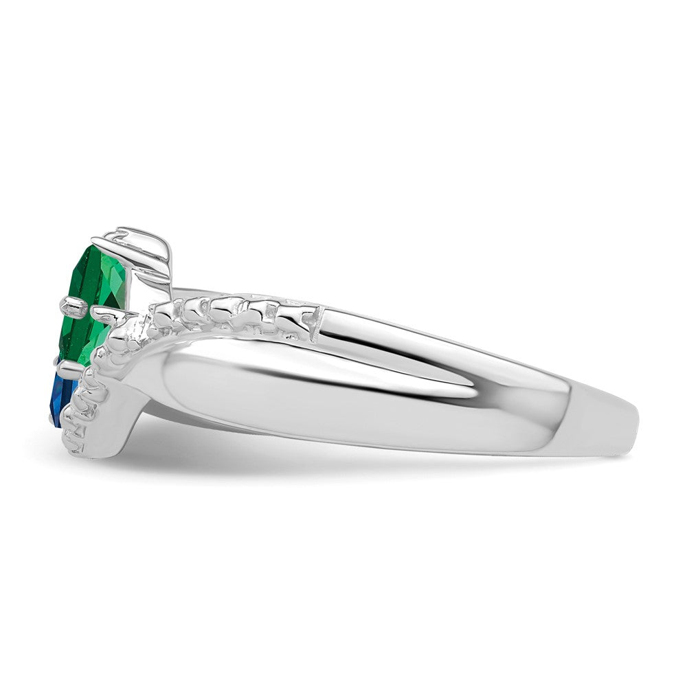 14k White Gold Genuine Family Jewelry Ring