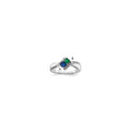 14k White Gold Synthetic Family Jewelry Ring