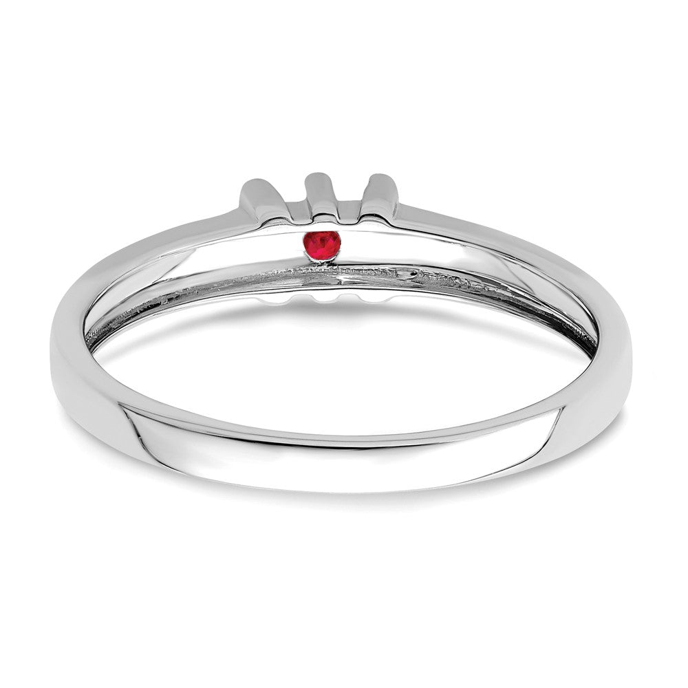 Sterling Silver Rhodium-plated Synthetic 1 Stone Mother's Ring