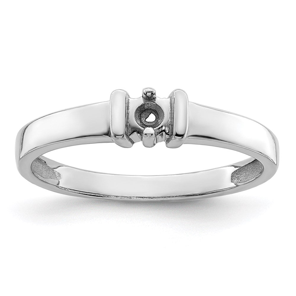 Sterling Silver Rhodium-plated Synthetic 1 Stone Mother's Ring