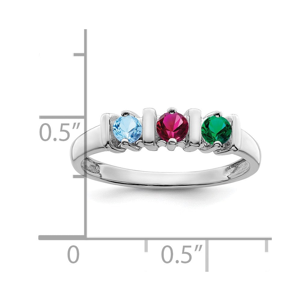 Sterling Silver Rhodium-plated Family Jewelry Mounting
