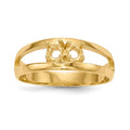 10k Polished 2-Stone Mothers Ring Mounting