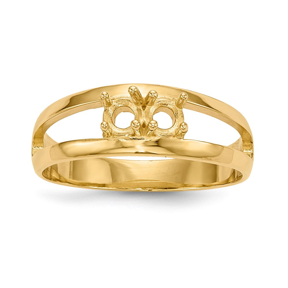 10k Polished 2-Stone Mothers Ring Mounting